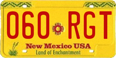 NM license plate 060RGT