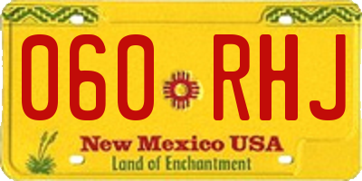 NM license plate 060RHJ