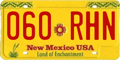 NM license plate 060RHN