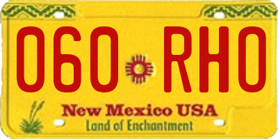 NM license plate 060RHO