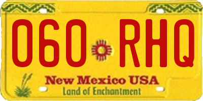NM license plate 060RHQ