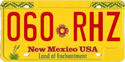NM license plate 060RHZ