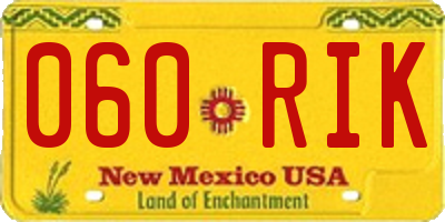 NM license plate 060RIK