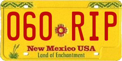 NM license plate 060RIP