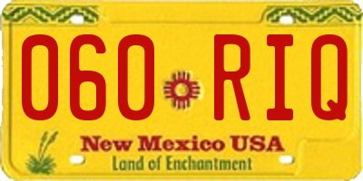 NM license plate 060RIQ