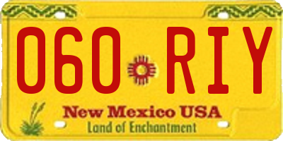 NM license plate 060RIY