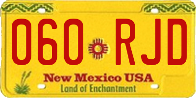 NM license plate 060RJD