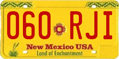 NM license plate 060RJI
