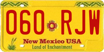 NM license plate 060RJW