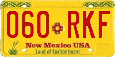 NM license plate 060RKF