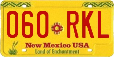 NM license plate 060RKL
