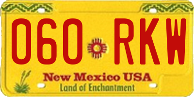 NM license plate 060RKW