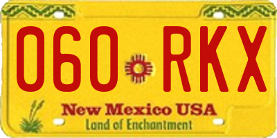 NM license plate 060RKX