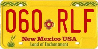 NM license plate 060RLF