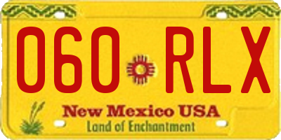NM license plate 060RLX