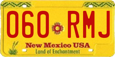 NM license plate 060RMJ