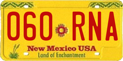 NM license plate 060RNA