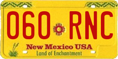 NM license plate 060RNC
