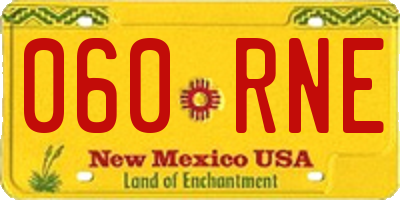 NM license plate 060RNE