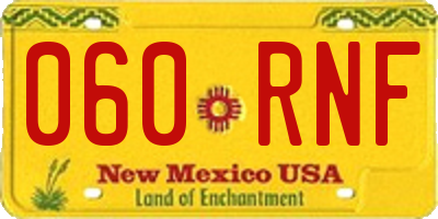 NM license plate 060RNF
