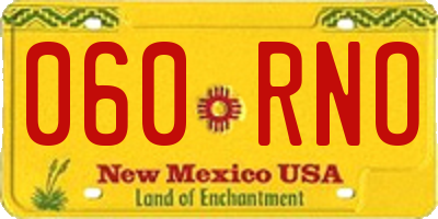 NM license plate 060RNO