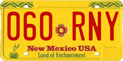 NM license plate 060RNY