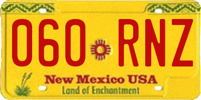 NM license plate 060RNZ