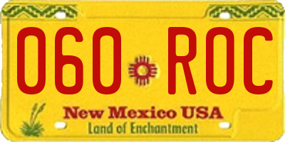 NM license plate 060ROC