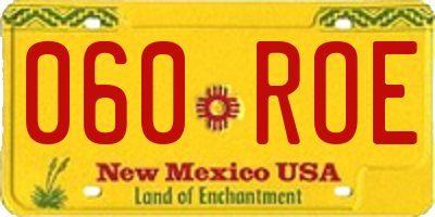NM license plate 060ROE