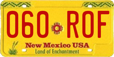 NM license plate 060ROF