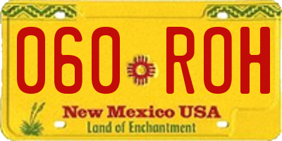NM license plate 060ROH