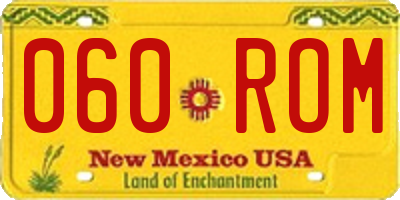 NM license plate 060ROM