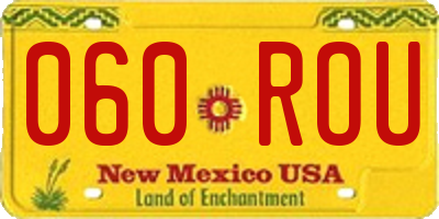 NM license plate 060ROU