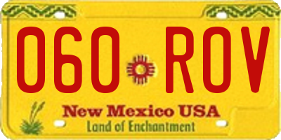 NM license plate 060ROV
