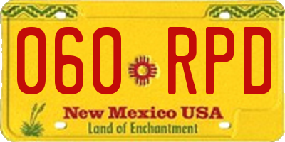NM license plate 060RPD