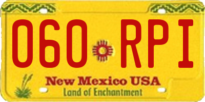 NM license plate 060RPI