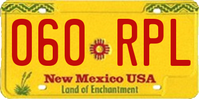 NM license plate 060RPL