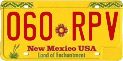 NM license plate 060RPV