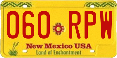 NM license plate 060RPW