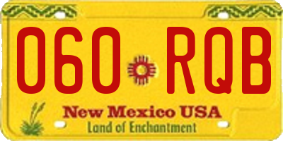 NM license plate 060RQB