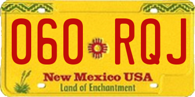 NM license plate 060RQJ