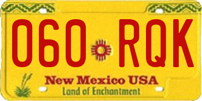 NM license plate 060RQK