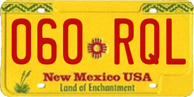 NM license plate 060RQL