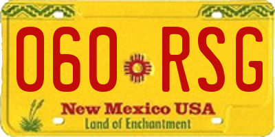 NM license plate 060RSG