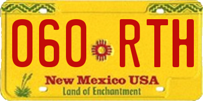 NM license plate 060RTH