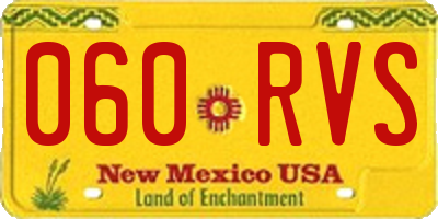 NM license plate 060RVS