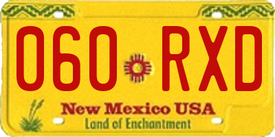 NM license plate 060RXD