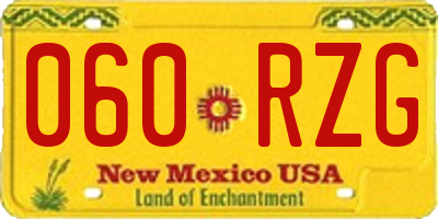 NM license plate 060RZG