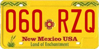 NM license plate 060RZQ
