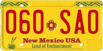 NM license plate 060SAO